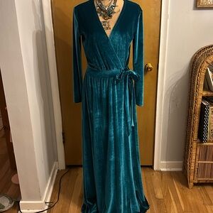 Custom made floor length velvet dress